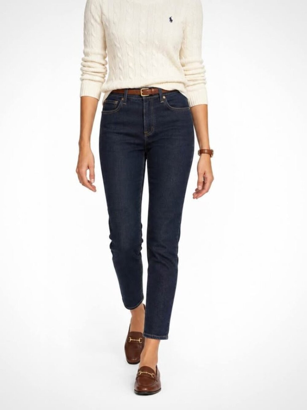 Polo Ralph Lauren Tompkins Mid Rise Dark Blue Wash Preppy Skinny Jeans [size 30]